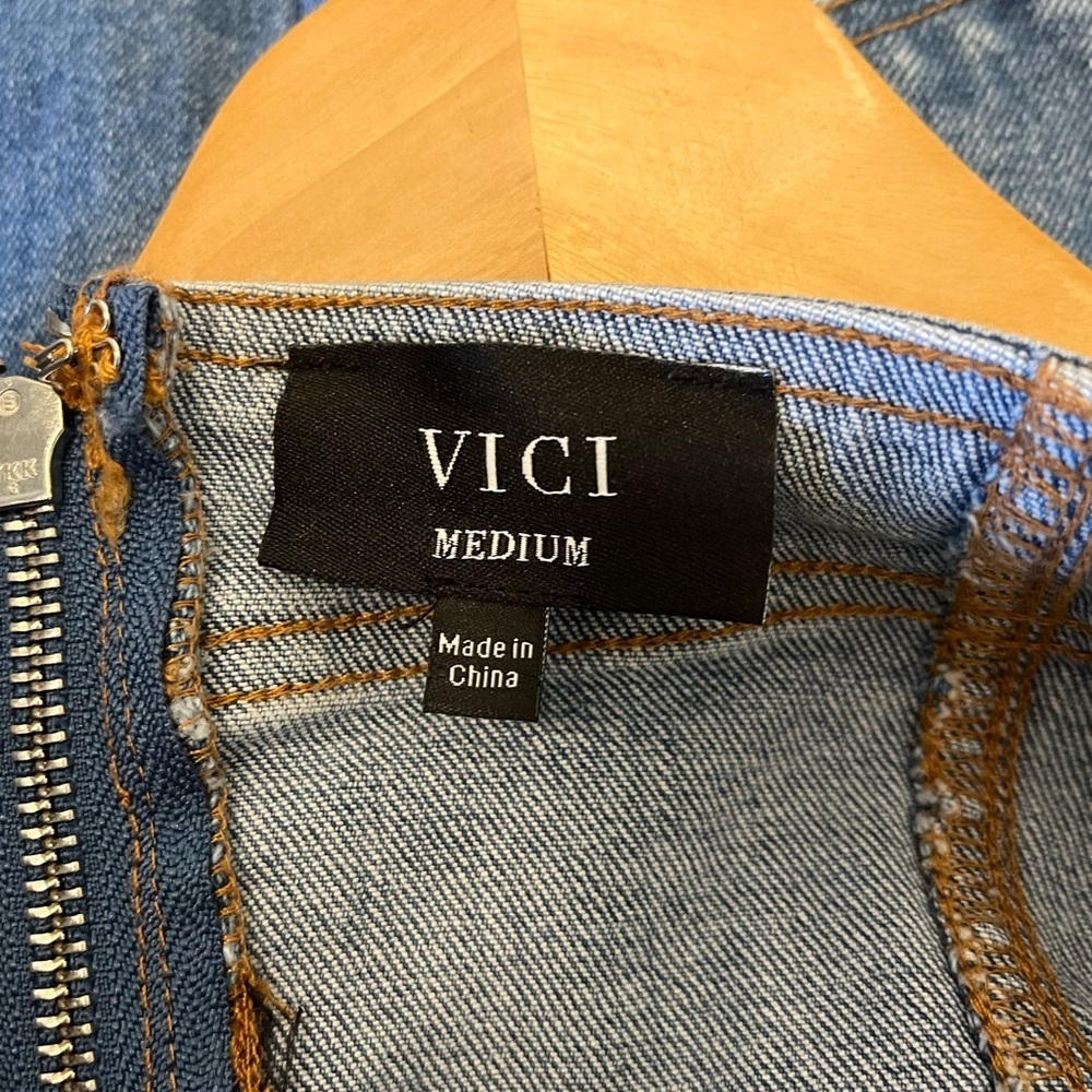VICI Olivia Strapless Denim Dress Size M EUC - Picture 10 of 12